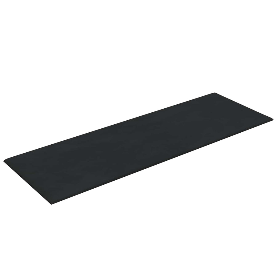 Wandhoofdbord 12 pcs Zwart 90 x 30 cm Fluweel