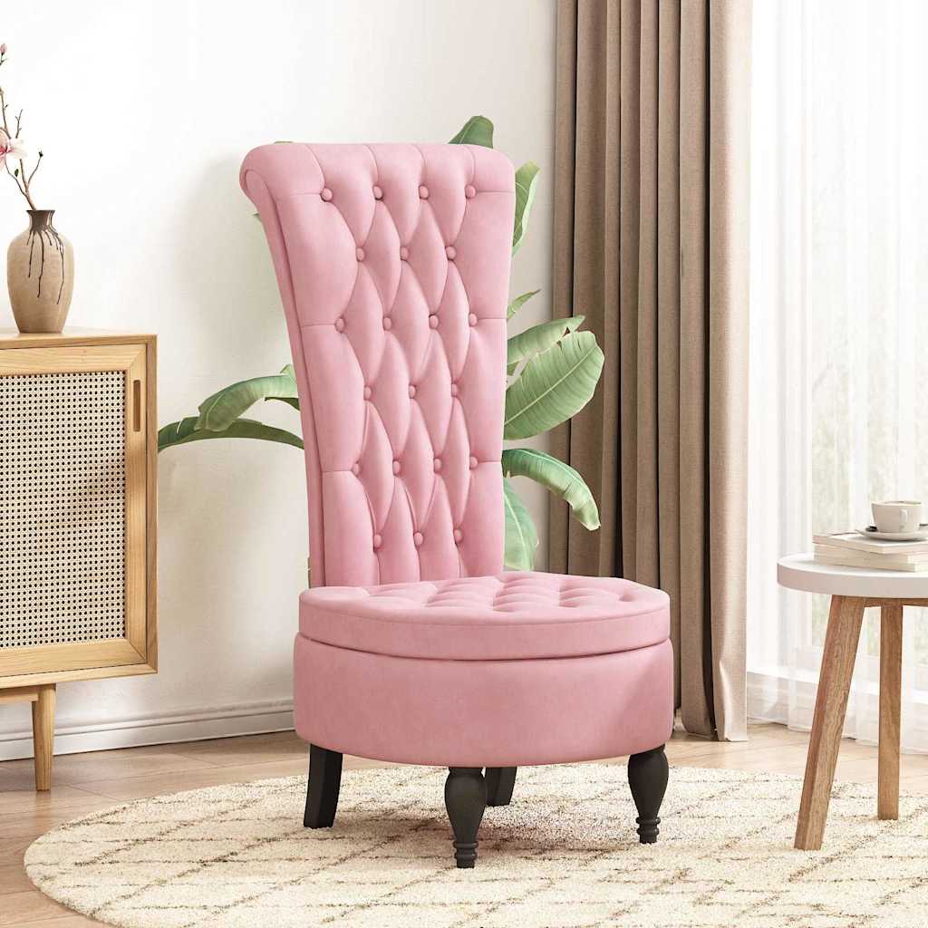 HoogRugStoel Roze 56,5 x 70 x 110 cm Fluweel