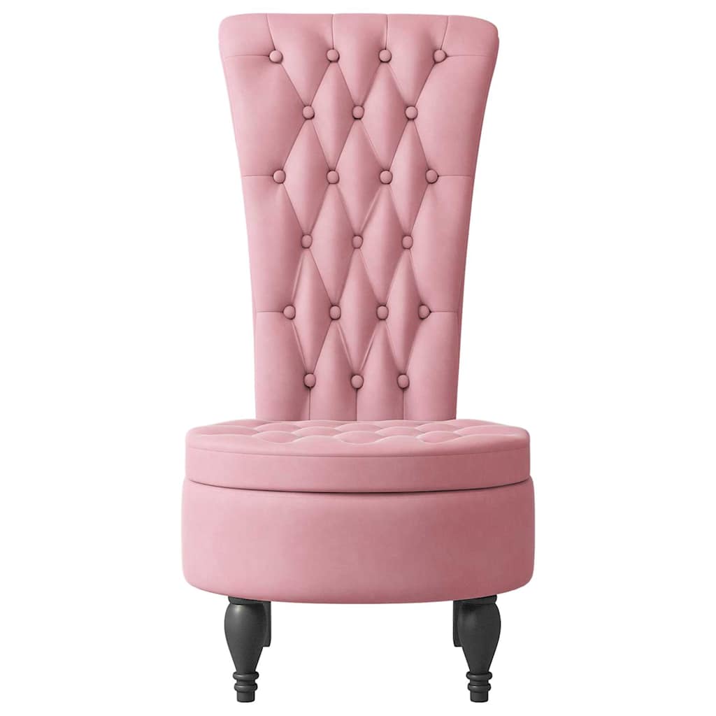 HoogRugStoel Roze 56,5 x 70 x 110 cm Fluweel