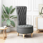 Slipperstoel donkergrijs 56,5x70x110 cm stof