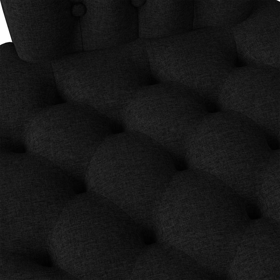 Slipper Stoel Zwart 56,5 x 70 x 110 cm Stof