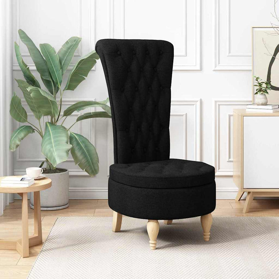 Slipper Stoel Zwart 56,5 x 70 x 110 cm Stof