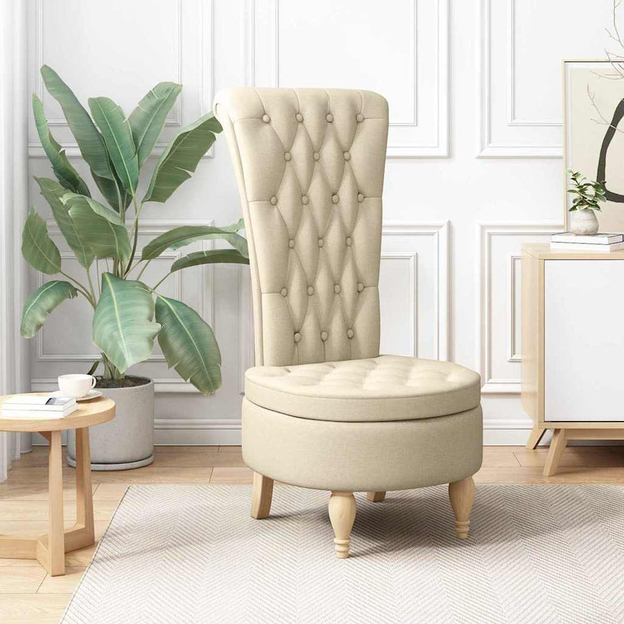 Slipper Stoel Crème 56,5 x 70 x 110 cm Stof
