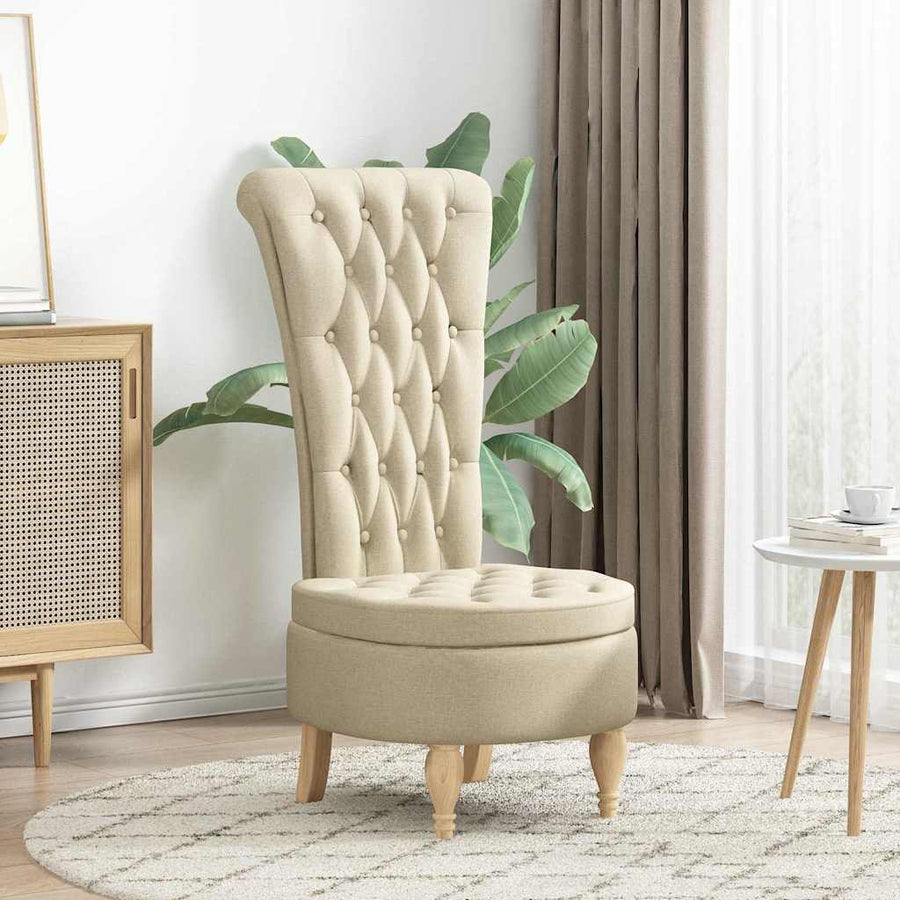 Slipper Stoel Crème 56,5 x 70 x 110 cm Stof