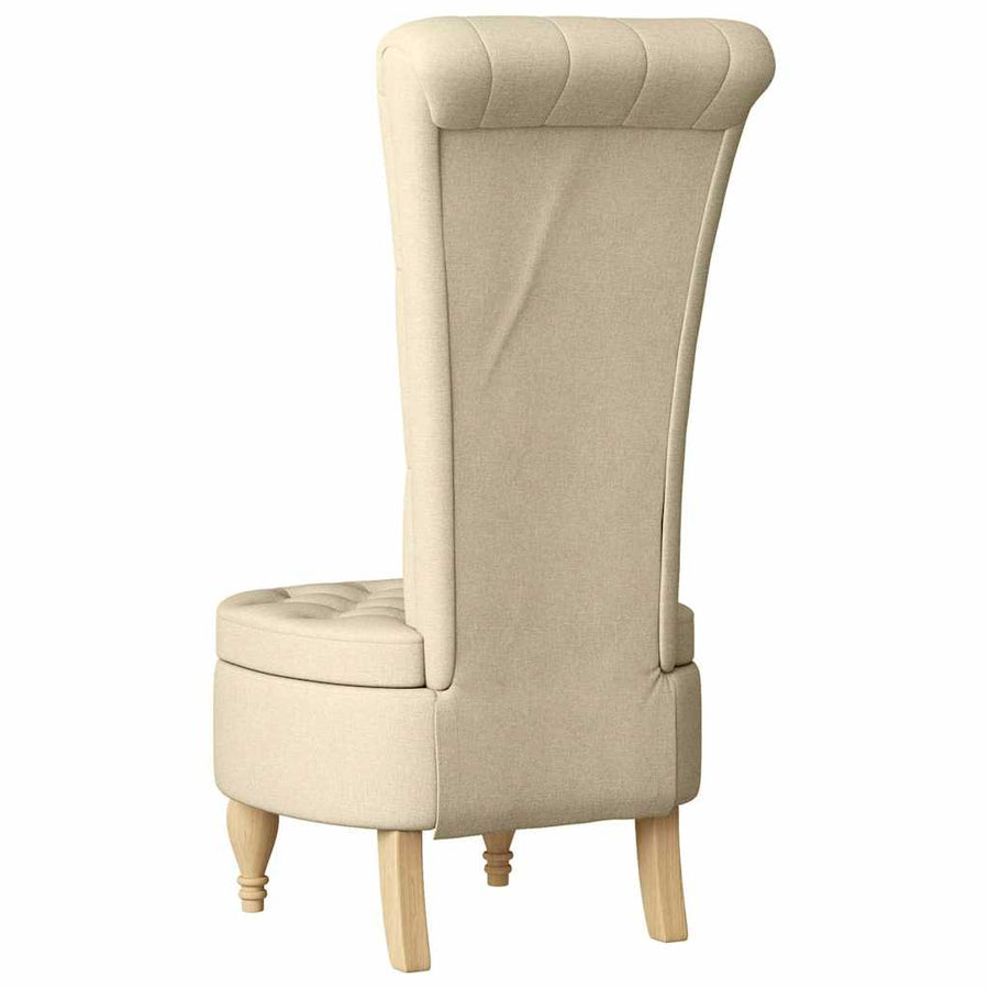 Slipper Stoel Crème 56,5 x 70 x 110 cm Stof