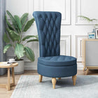 Slipperstoel blauw 56,5x70x110 cm stof