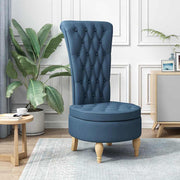 Slipperstoel blauw 56,5x70x110 cm stof