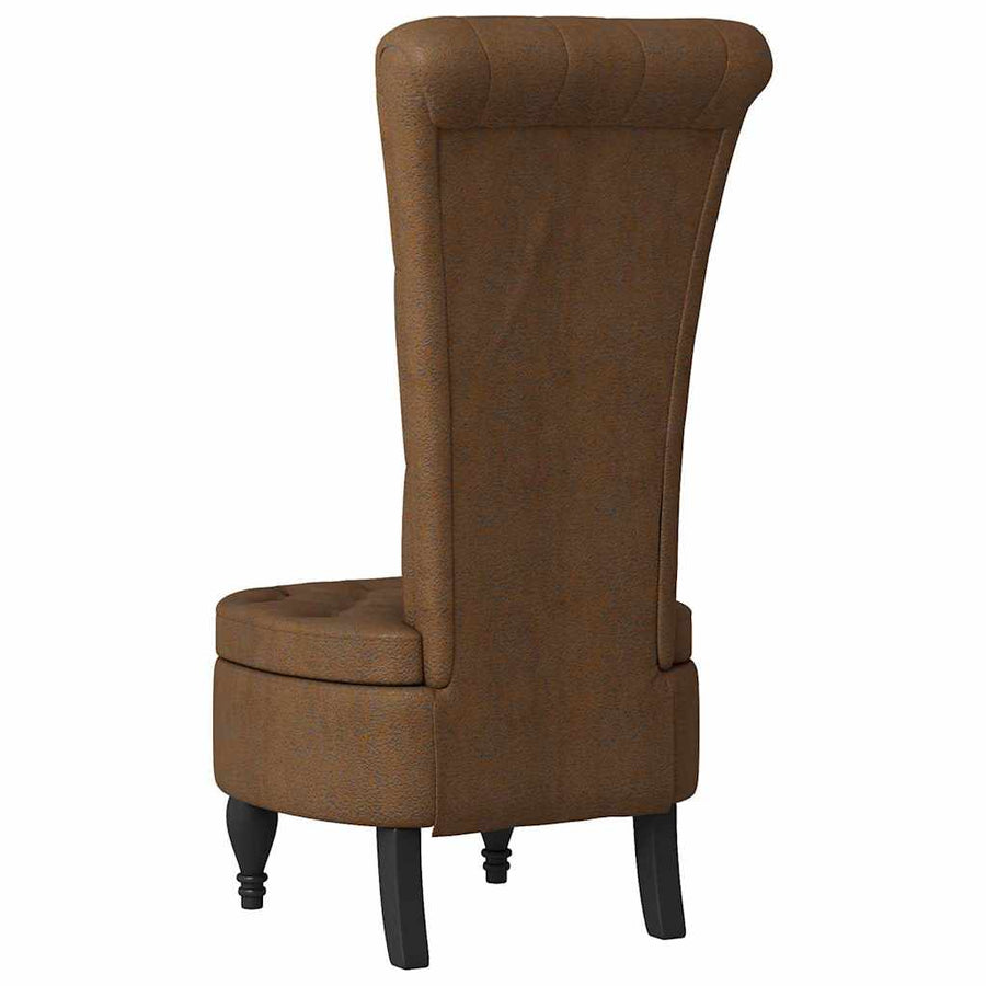 Slipper Stoel Bruin 56,5 x 70 x 110 cm Nep Suede Leer