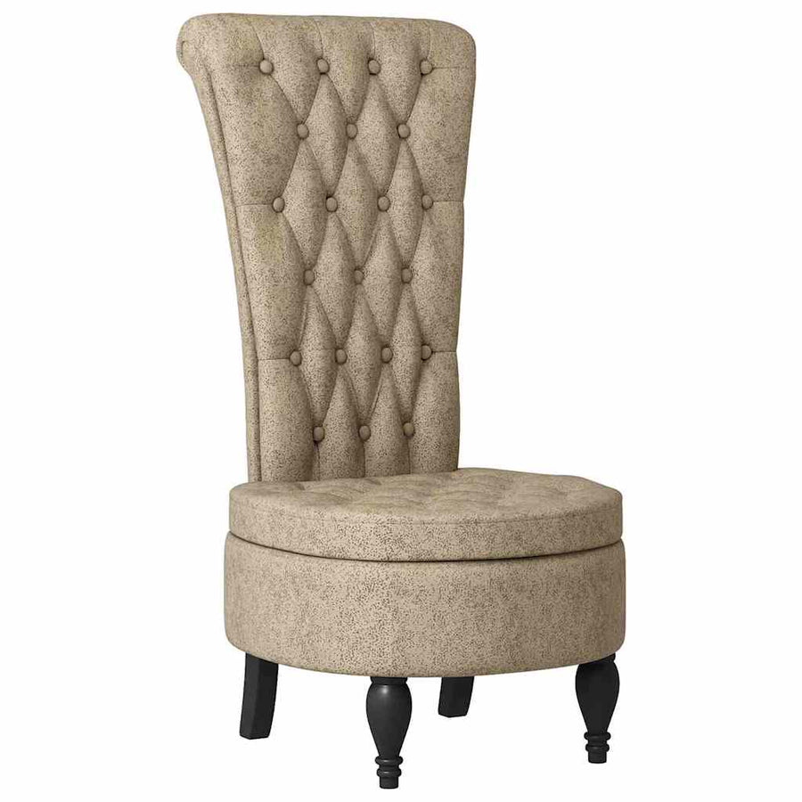 Slipper Stoel Lichtgrijs 56,5 x 70 x 110 cm Nep Suede Leer