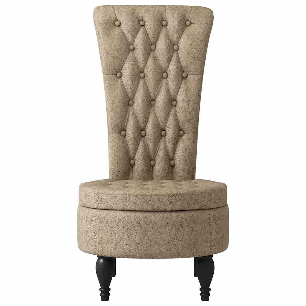 Slipper Stoel Lichtgrijs 56,5 x 70 x 110 cm Nep Suede Leer