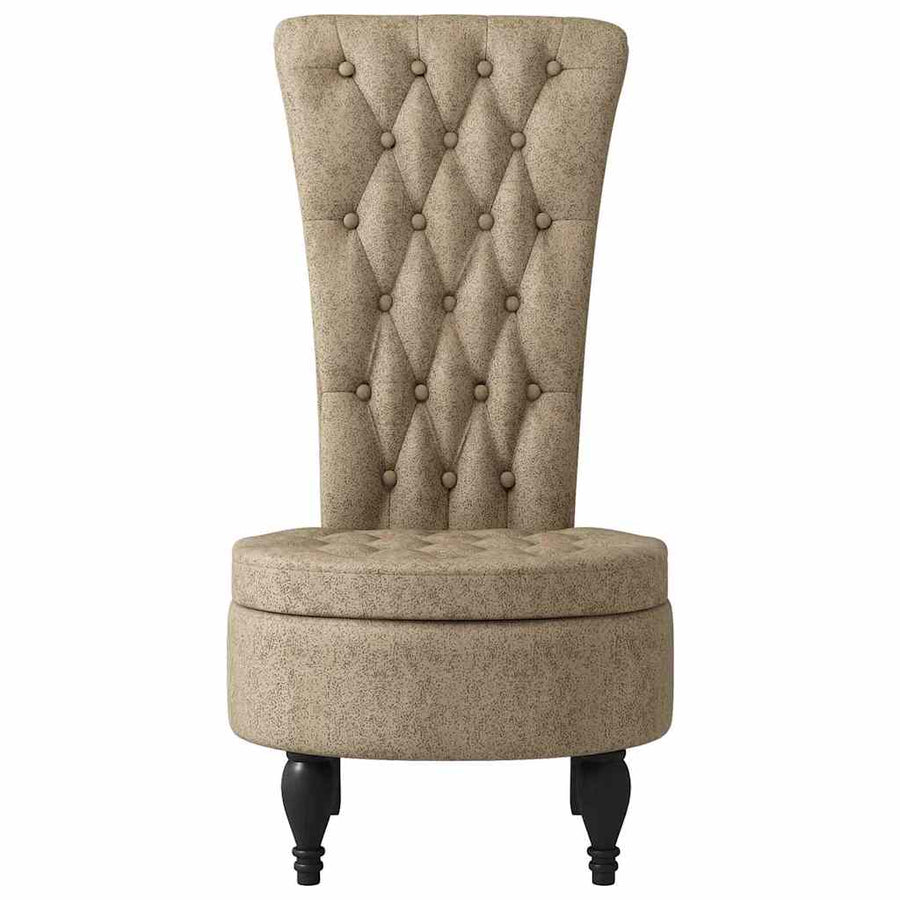 Slipper Stoel Lichtgrijs 56,5 x 70 x 110 cm Nep Suede Leer