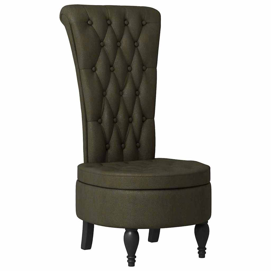Slipper Stoel Legergroen 56,5 x 70 x 110 cm Nep Suede Leer