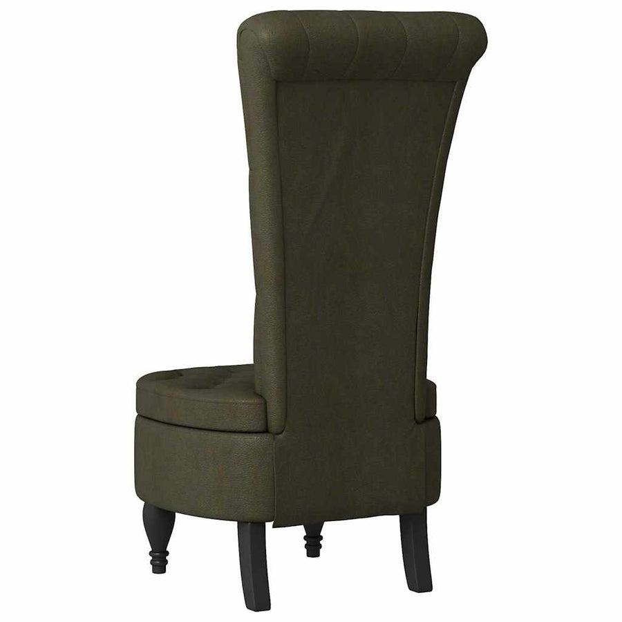 Slipper Stoel Legergroen 56,5 x 70 x 110 cm Nep Suede Leer