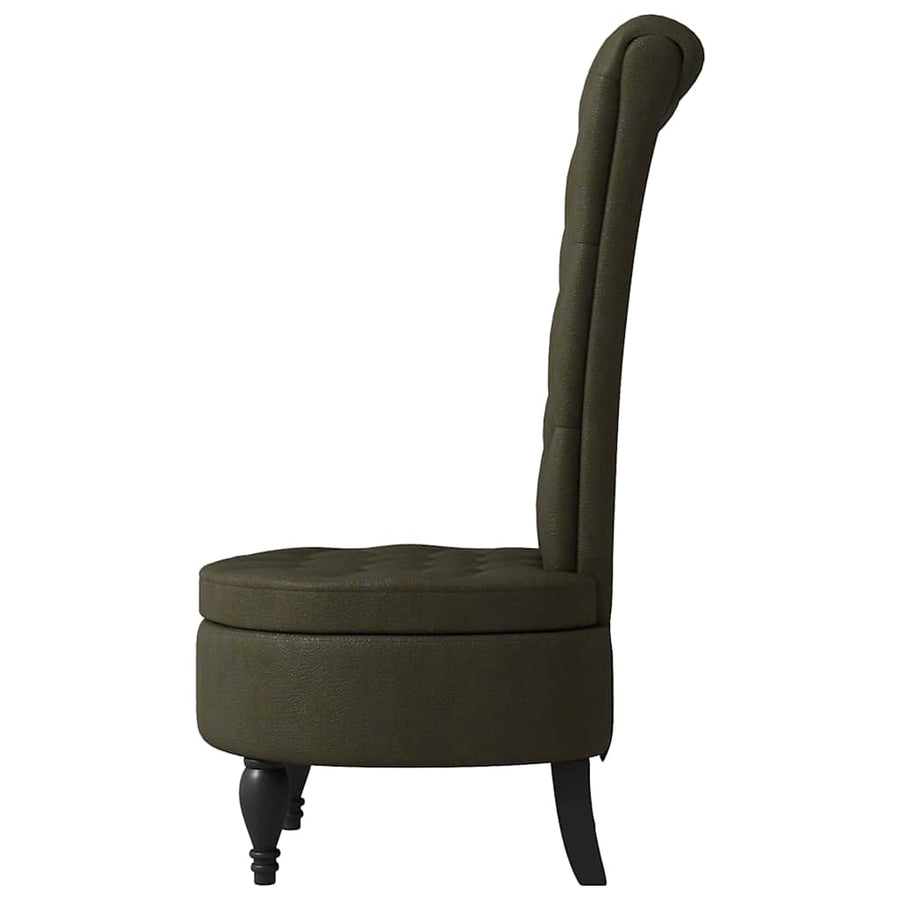 Slipper Stoel Legergroen 56,5 x 70 x 110 cm Nep Suede Leer