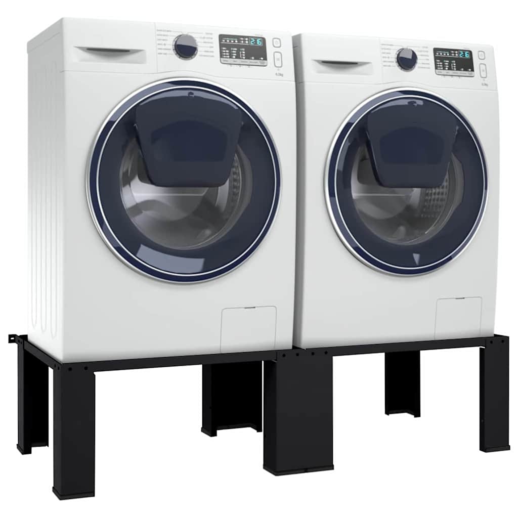 Wasmachine Pedestal 2 pcs Zwart 64 x 55 x 32.5 cm Staal