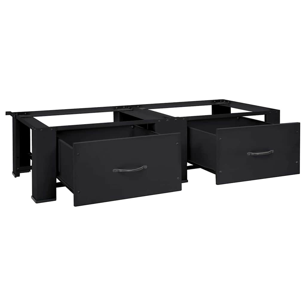 Wasmachine Pedestal 2 pcs Zwart 64 x 55 x 32.5 cm Staal