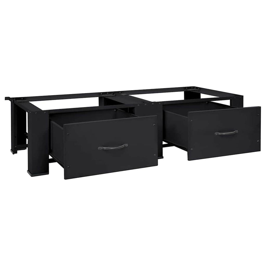 Wasmachine Pedestal 2 pcs Zwart 64 x 55 x 32.5 cm Staal