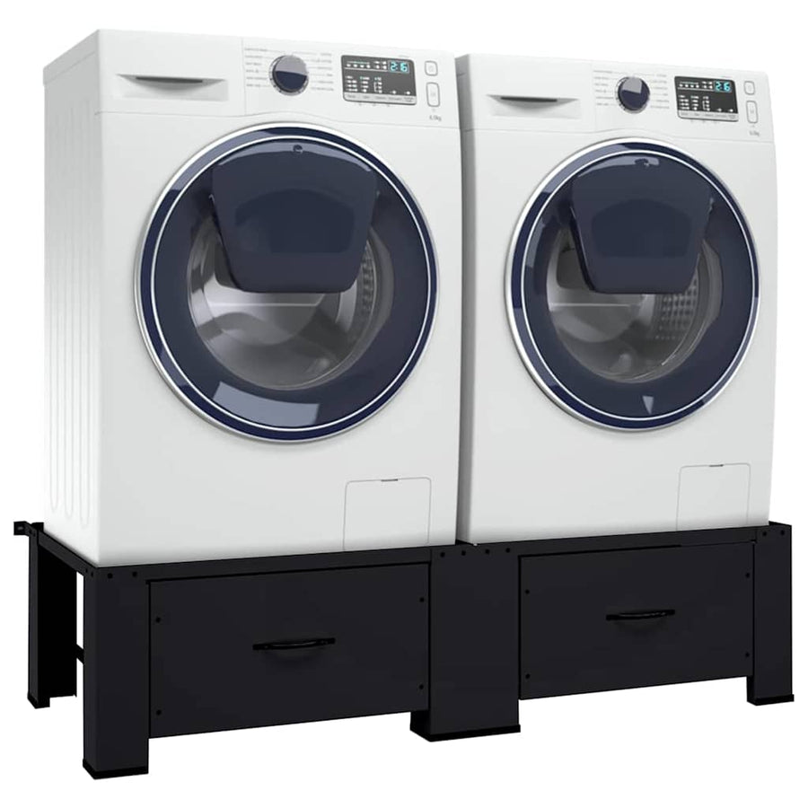Wasmachine Pedestal 2 pcs Zwart 64 x 55 x 32.5 cm Staal