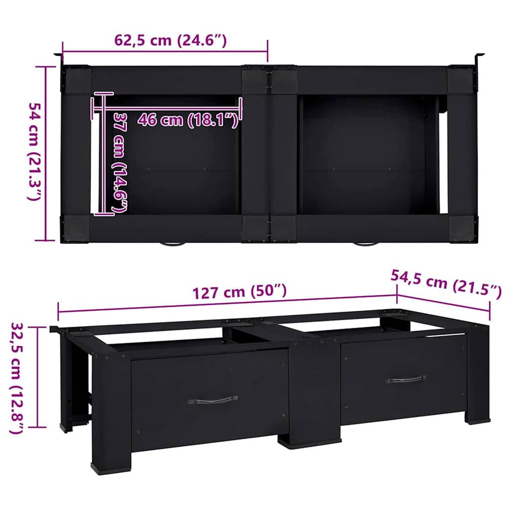 Wasmachine Pedestal 2 pcs Zwart 64 x 55 x 32.5 cm Staal