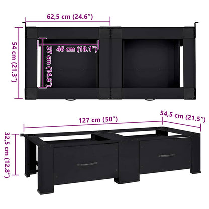 Wasmachine Pedestal 2 pcs Zwart 64 x 55 x 32.5 cm Staal