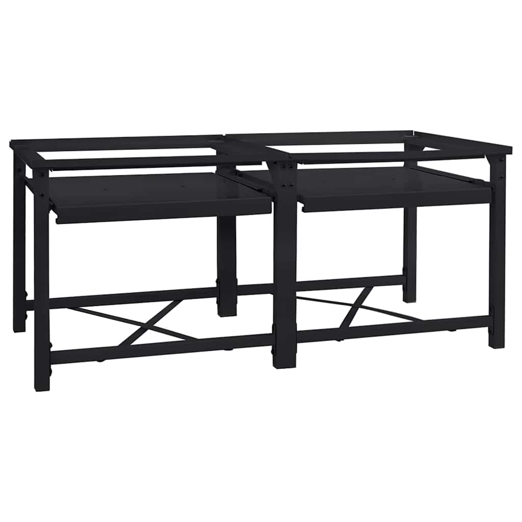 Wasmachine Pedestal 2 pcs Zwart 64 x 55 x 32.5 cm Staal