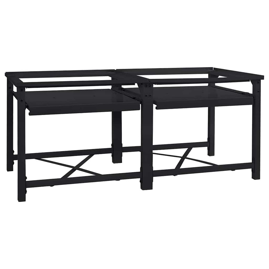 Wasmachine Pedestal 2 pcs Zwart 64 x 55 x 32.5 cm Staal
