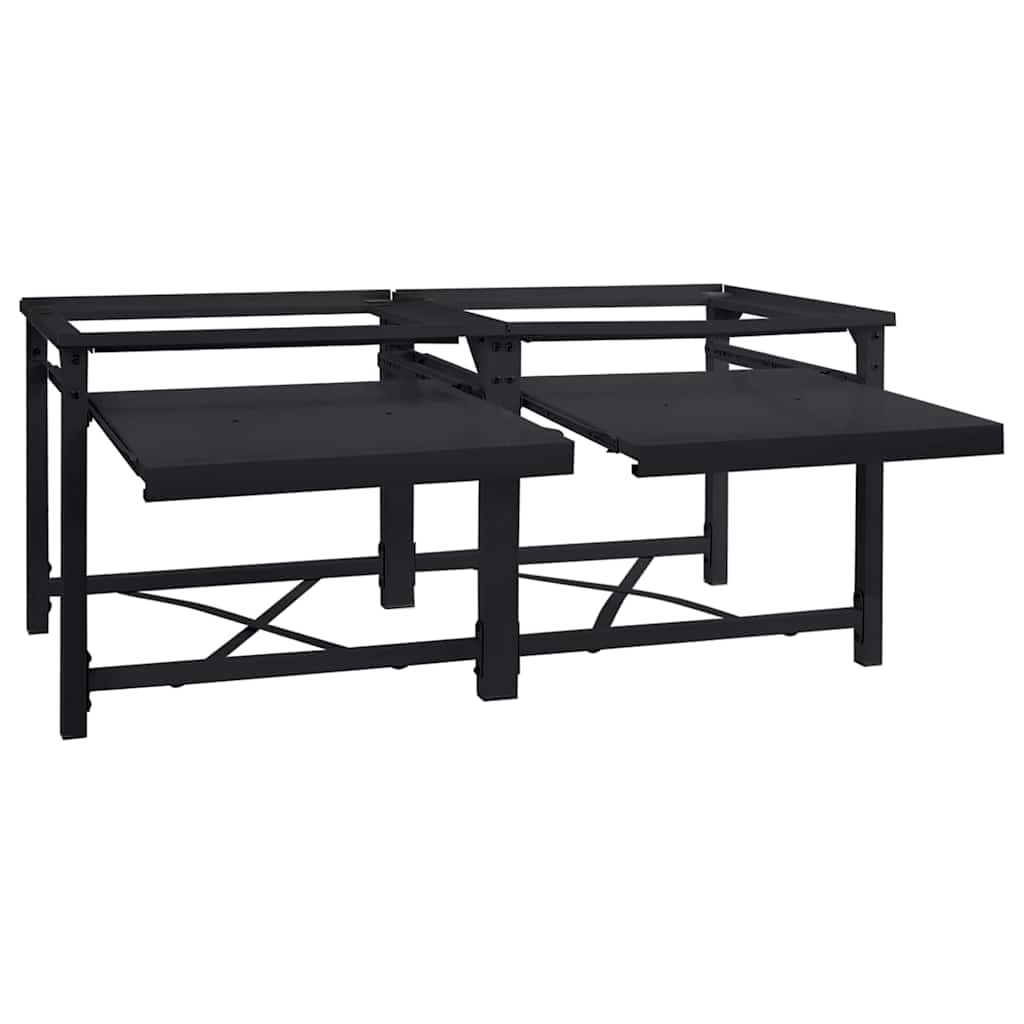 Wasmachine Pedestal 2 pcs Zwart 64 x 55 x 32.5 cm Staal