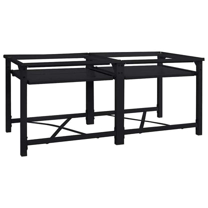 Wasmachine Pedestal 2 pcs Zwart 64 x 55 x 32.5 cm Staal