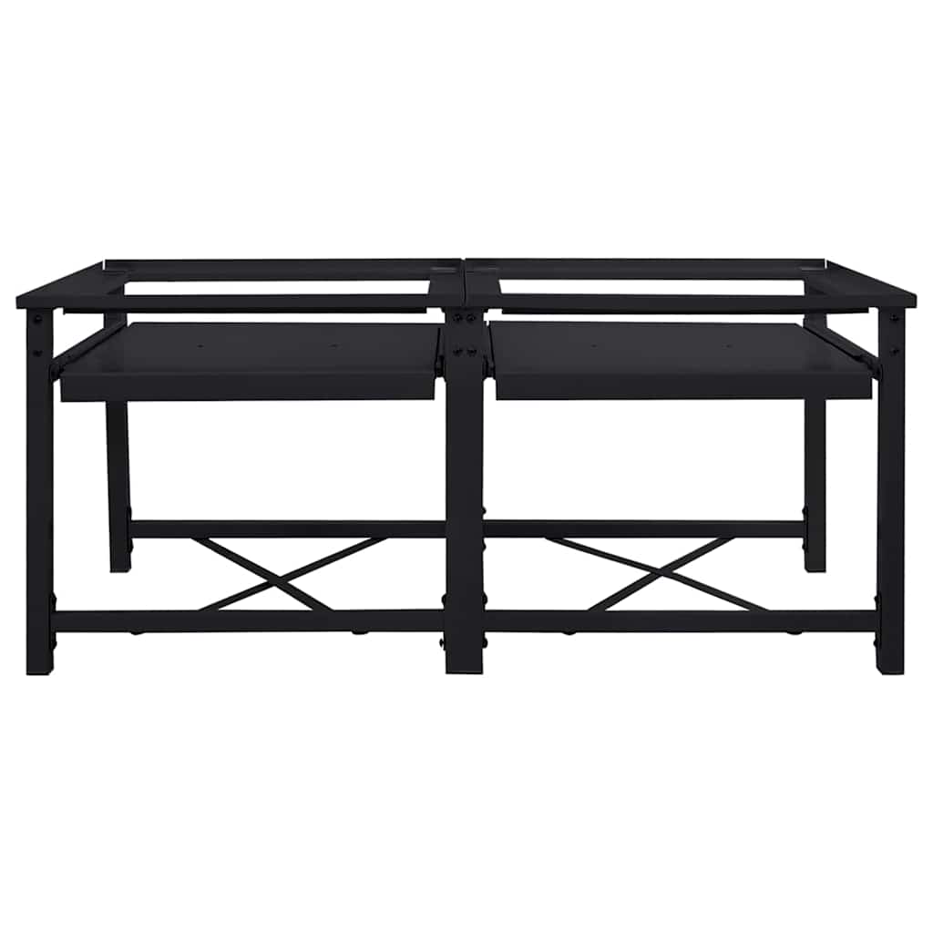 Wasmachine Pedestal 2 pcs Zwart 64 x 55 x 32.5 cm Staal