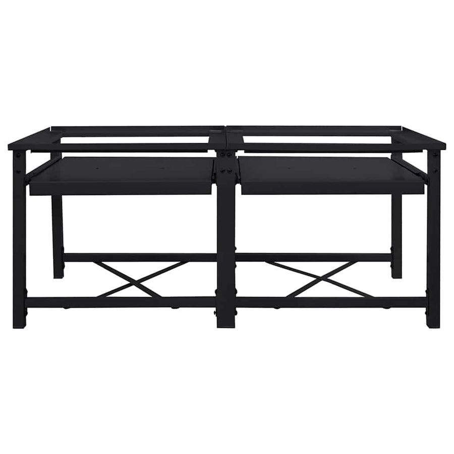 Wasmachine Pedestal 2 pcs Zwart 64 x 55 x 32.5 cm Staal