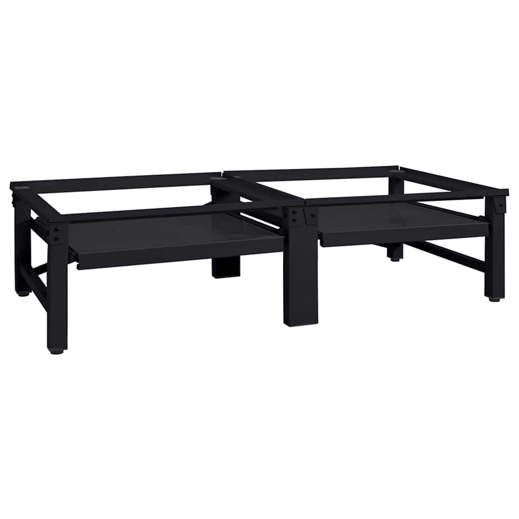 Wasmachine Pedestal 2 pcs Zwart 64 x 55 x 32.5 cm Staal
