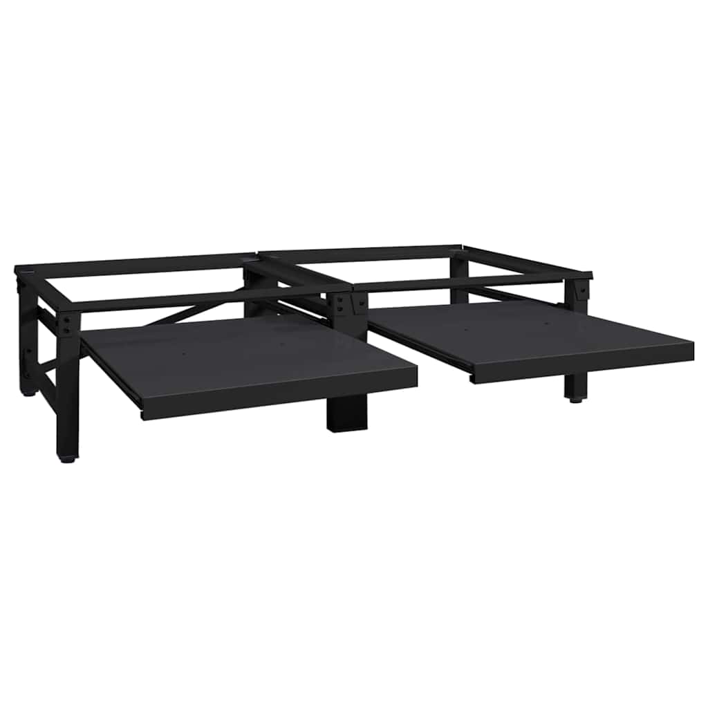 Wasmachine Pedestal 2 pcs Zwart 64 x 55 x 32.5 cm Staal