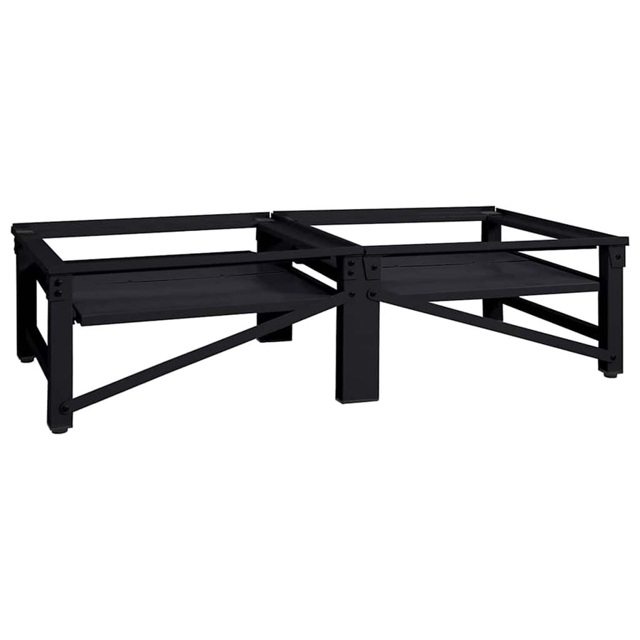 Wasmachine Pedestal 2 pcs Zwart 64 x 55 x 32.5 cm Staal