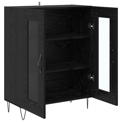 Dressoir Zwart Eiken 69,5 x 34 x 90 cm Bewerkt hout