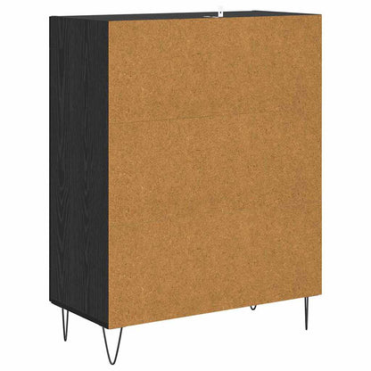Dressoir Zwart Eiken 69,5 x 34 x 90 cm Bewerkt hout