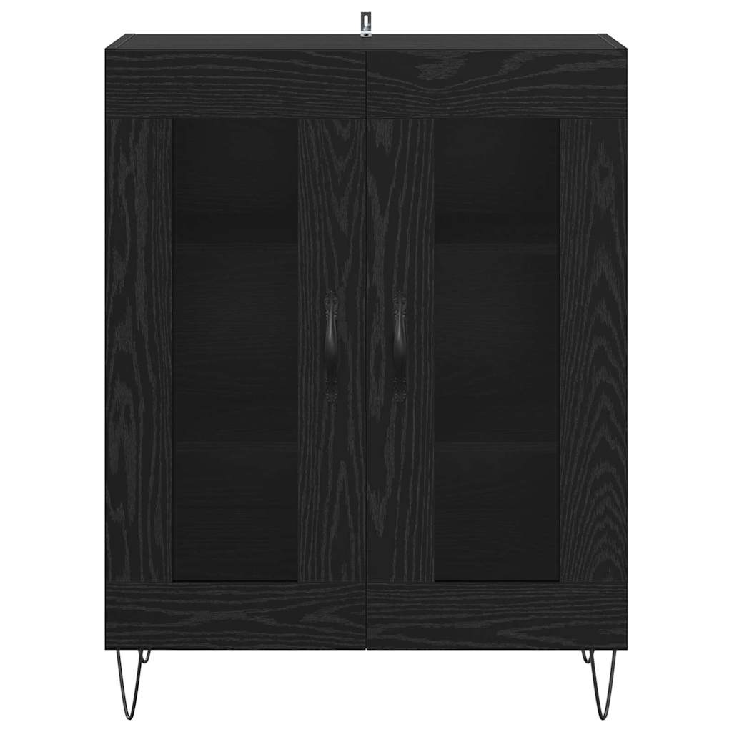 Dressoir Zwart Eiken 69,5 x 34 x 90 cm Bewerkt hout