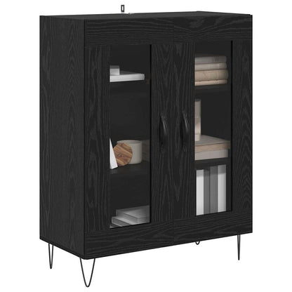 Dressoir Zwart Eiken 69,5 x 34 x 90 cm Bewerkt hout