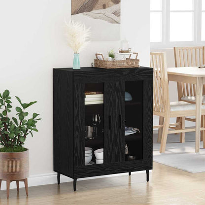 Dressoir Zwart Eiken 69,5 x 34 x 90 cm Bewerkt hout