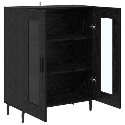 Dressoir Zwart Eiken 69,5 x 34 x 90 cm Bewerkt hout