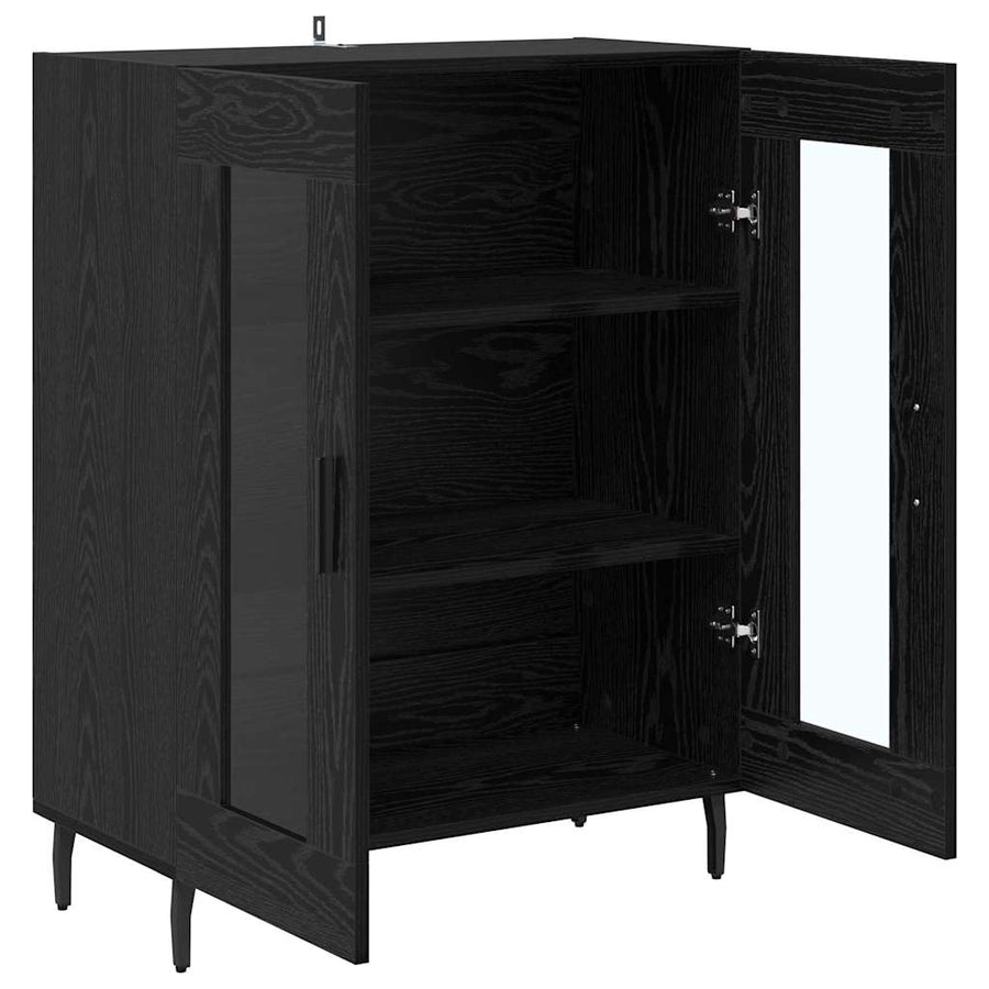 Dressoir Zwart Eiken 69,5 x 34 x 90 cm Bewerkt hout