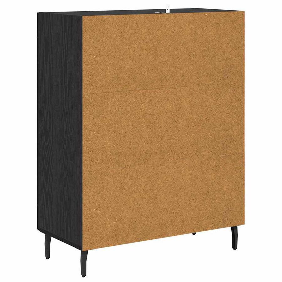 Dressoir Zwart Eiken 69,5 x 34 x 90 cm Bewerkt hout