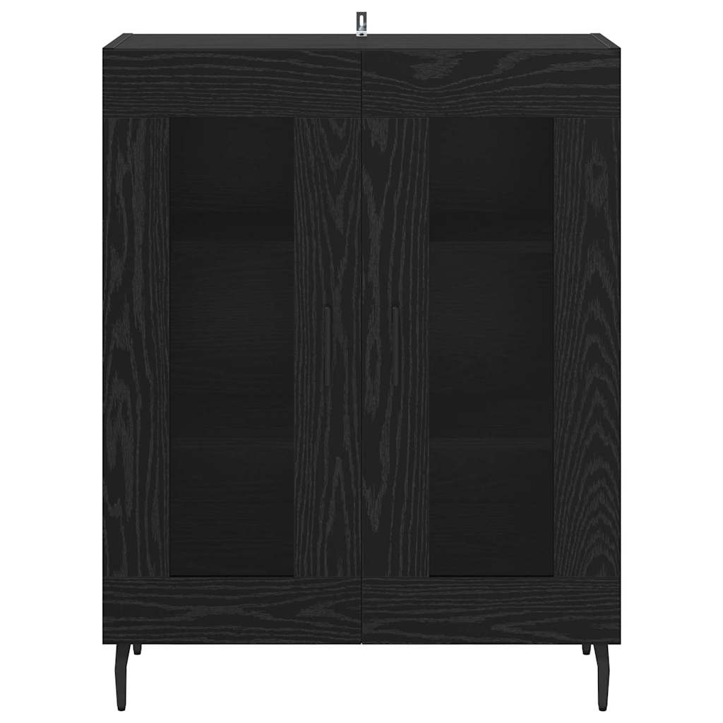 Dressoir Zwart Eiken 69,5 x 34 x 90 cm Bewerkt hout