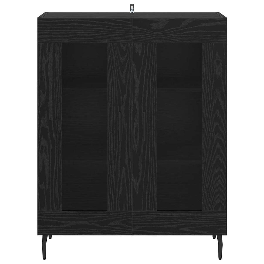 Dressoir Zwart Eiken 69,5 x 34 x 90 cm Bewerkt hout