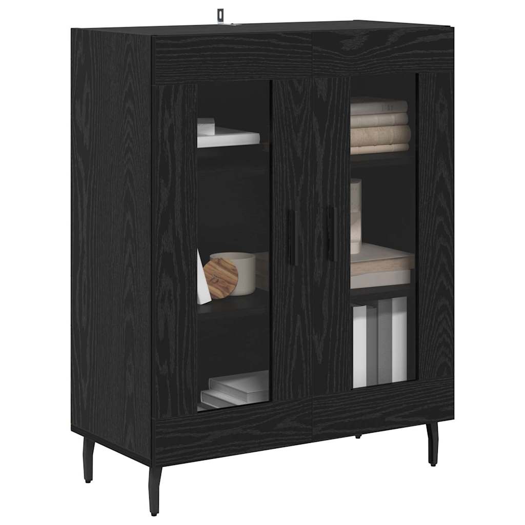 Dressoir Zwart Eiken 69,5 x 34 x 90 cm Bewerkt hout