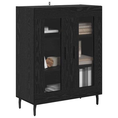 Dressoir Zwart Eiken 69,5 x 34 x 90 cm Bewerkt hout