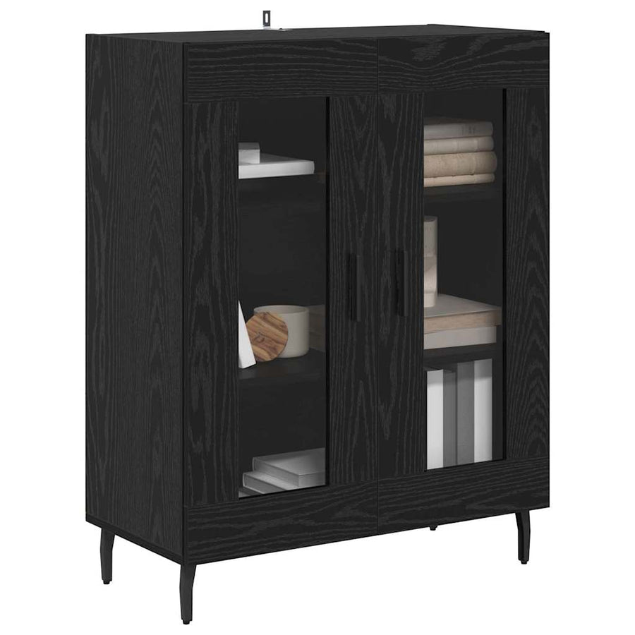 Dressoir Zwart Eiken 69,5 x 34 x 90 cm Bewerkt hout