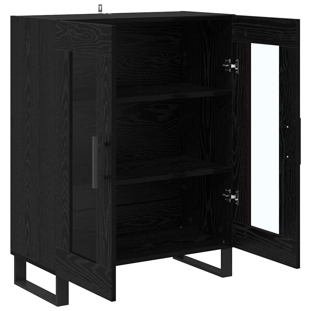 Dressoir Zwart Eiken 69,5 x 34 x 90 cm Bewerkt hout