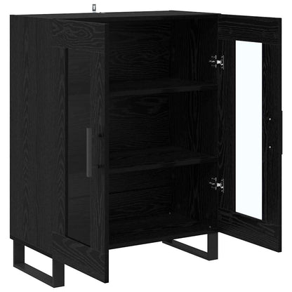 Dressoir Zwart Eiken 69,5 x 34 x 90 cm Bewerkt hout