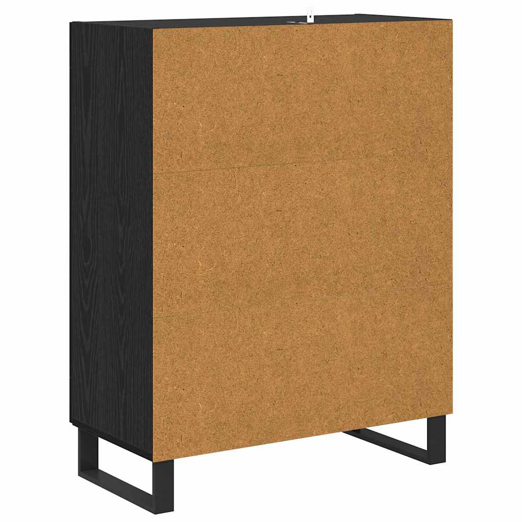 Dressoir Zwart Eiken 69,5 x 34 x 90 cm Bewerkt hout