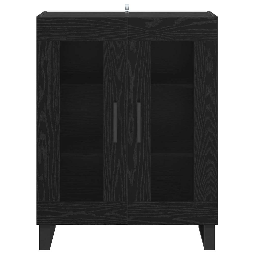 Dressoir Zwart Eiken 69,5 x 34 x 90 cm Bewerkt hout